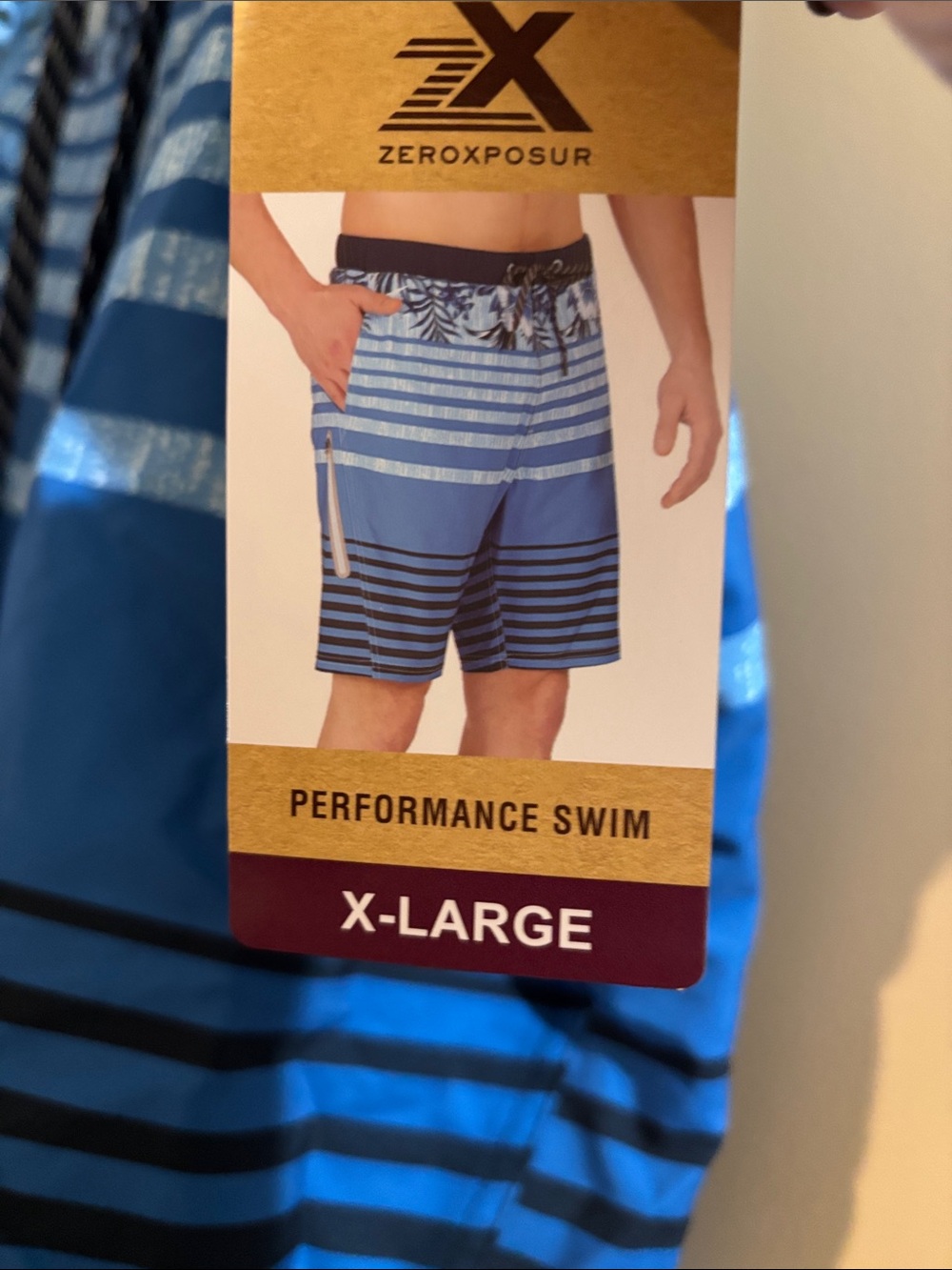 ZeroXposur Blue Striped Men’s Swim Board Shorts NWT Size XL